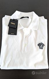 Versace polo uomo maniche corte bianca tg. L