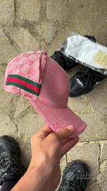 cappello GG rosa