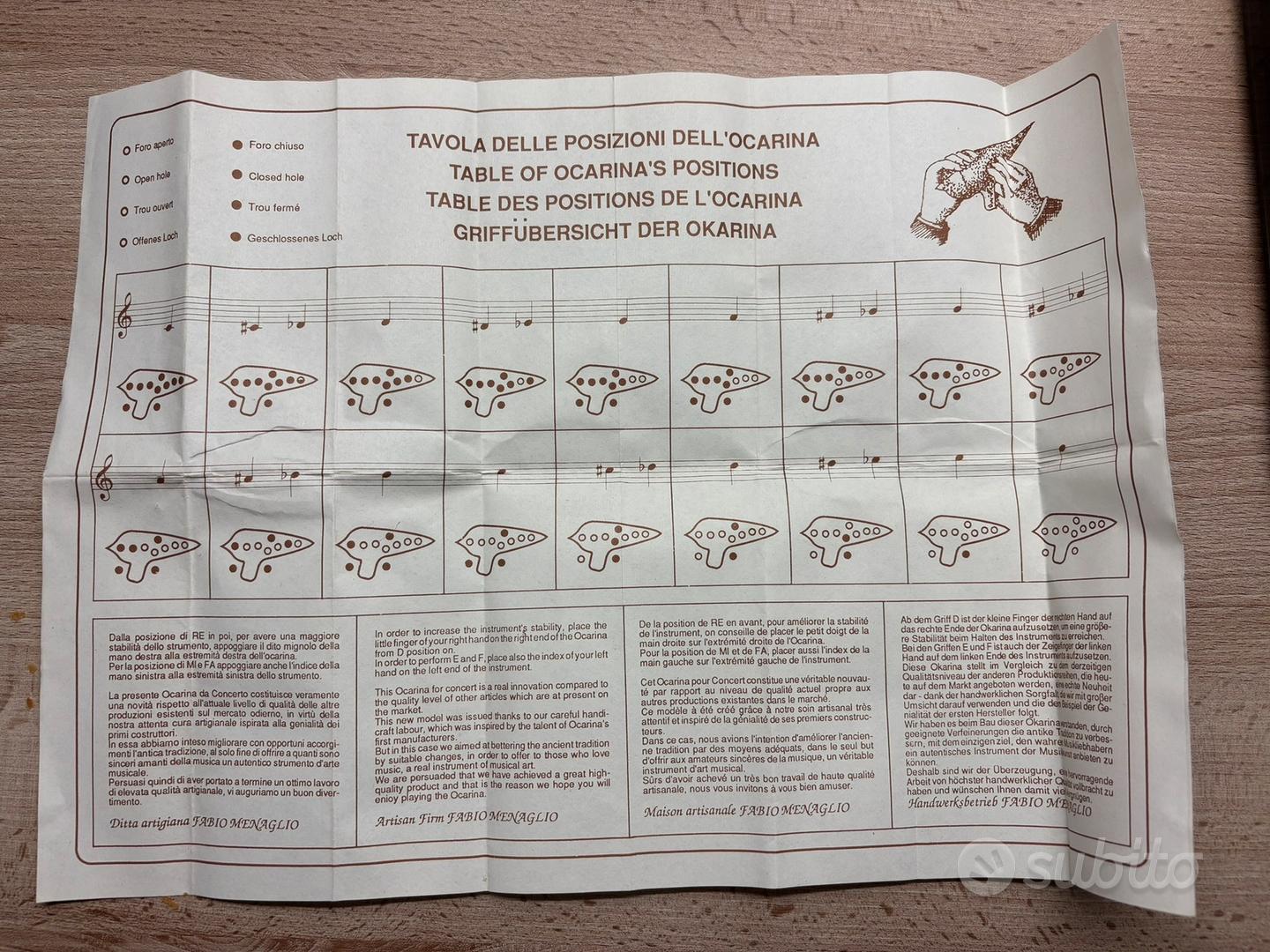 Ocarina da Concerto Fabio Menaglio - DO 3 (C3) - Strumenti