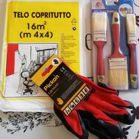 TELO CON 3 PENNELLI CUTTER E GUANTI DA LAVORO