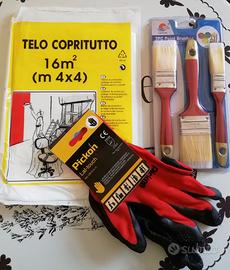 TELO CON 3 PENNELLI CUTTER E GUANTI DA LAVORO