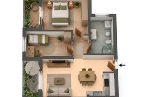 Trilocale termoautonomo con ascensore e terrazzini
