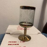 Bicchierini da liquore in vetro decorato