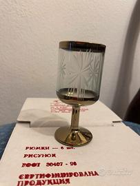 Bicchierini da liquore in vetro decorato