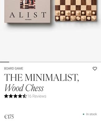 Scacchiera in legno “Minimalist chess” noce/acero