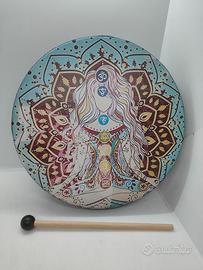 Tamburo Sciamanico Donna in Meditazione 7 Chakra
