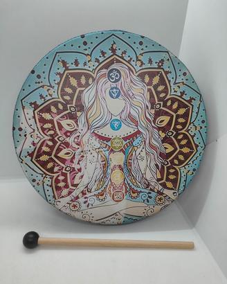 Tamburo Sciamanico Donna in Meditazione 7 Chakra