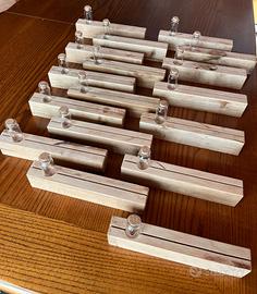 Segna posto- segna tavolo legno con boccetta vetro