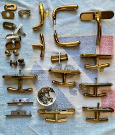 9 Maniglie Olivari Vintage Ottone per Serramenti