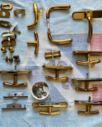 9 Maniglie Olivari Vintage Ottone per Serramenti