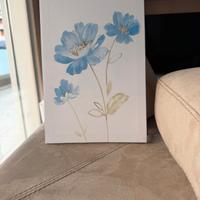 Canva/tela con fiori turchese 