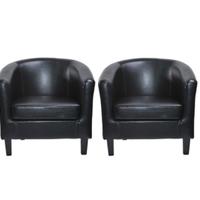 Coppia di Poltrone modello Club Pelle nera