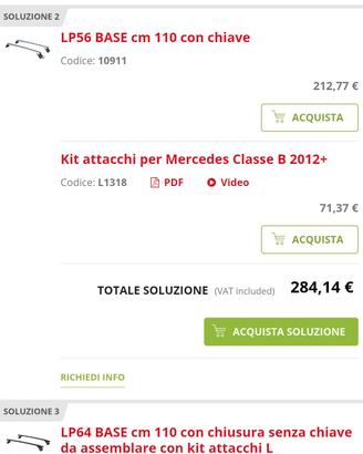 Barre portatutto La Prealpina 