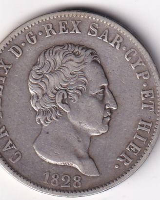 italia stati-savoia-5 lire 1828-carlo alberto