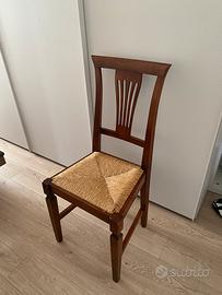 4 sedie impagliate vintage