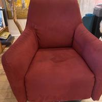 Poltrona di design in velluto girevole/basculante