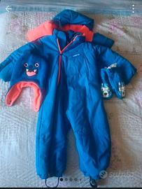 completo tuta da neve 2anni+guanti+cappello+scarpe