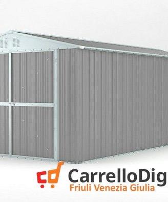 Box garage auto in Acciaio 327x611cm grigio chiaro