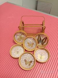 SERVIZIO SOTTOBICCHIERI DA 6 IN LEGNO