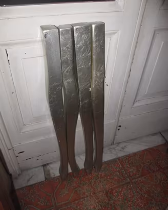 Nr. 4 piedi in legno cm 77 color argento(tot. E 7)