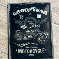 Cartello Vintage Goodyear - Motorcycle 15x20cm
