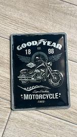 Cartello Vintage Goodyear - Motorcycle 15x20cm