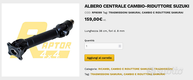 ALBERO CENTRALE - CAMBIO RIDUTTORE SUZUKI SJ 410