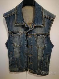 gilet smanicato in jeans