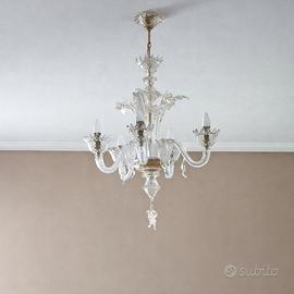 Lampadario in vetro di Murano a 5 luci