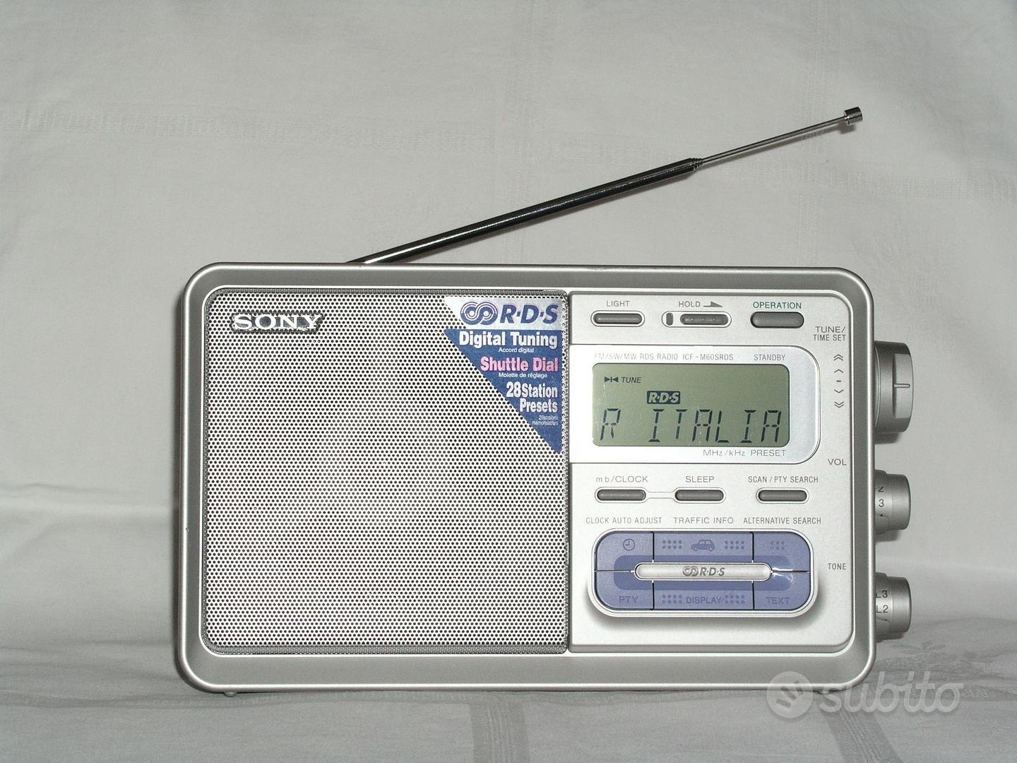 SONY RADIO PORTATILE ICF-M60LRDS 3 bande RDS FM MW LW orologio