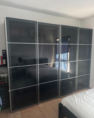 Armadio IKEA PAX UGGDAL 4 ante scorrevoli vetro sc