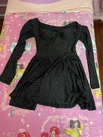 vestito nero brillantinato