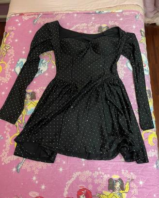 vestito nero brillantinato