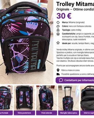 Zaino Trolley Scuola MITAMA + astuccio