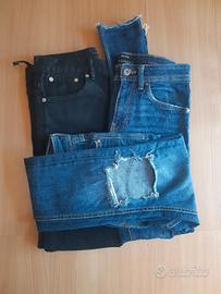 Lotto 3 jeans Skinny Zara Bershka nero blu