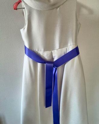 Vestito Comunione bambina 10 anni Bianco Lilla