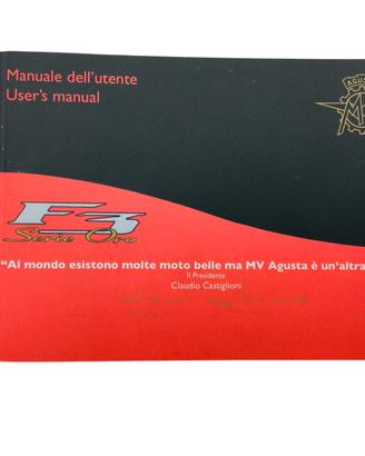 MANUALE UTENTE MV AGUSTA F3 SERIE ORO 8000B6727
