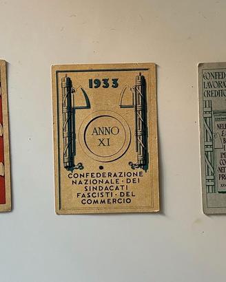 Tessere Confederazione Sindacati Fascisti