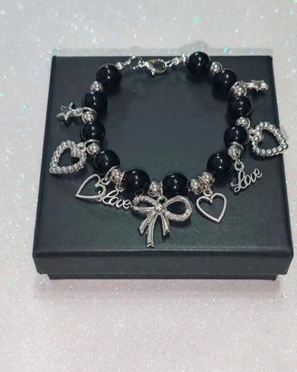 Bracciale Madreperla con Ciondoli Colore Nero 