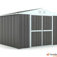 Box capanno giardino Acciaio 327x269 grigio scuro