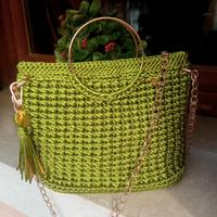 Borsa verde acido fatta a mano