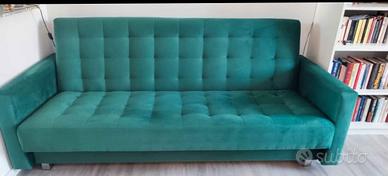 divano letto contenizore verde scuro