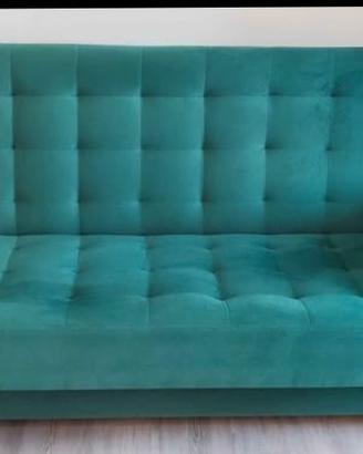 divano letto contenizore verde scuro