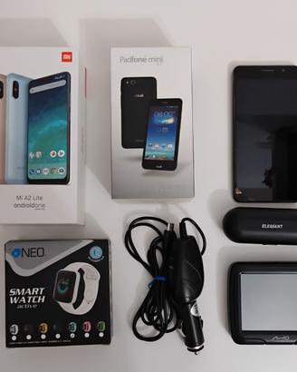 Lotto telefonia, navigatore e smart watch