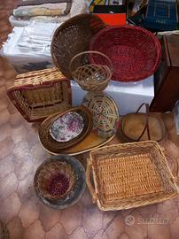 Cesti Vimini Vintage - 12 Pezzi -