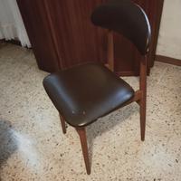Sedie in teak e similpelle