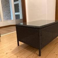 Tavolino da esterno con vetro temprato