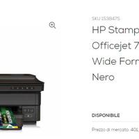 STAMPANTE A3 HP 7612 SCANNER COPIA FAX UFFICIO PC