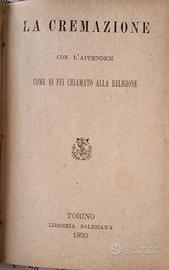 Libro LA CREMAZIONE libreria salesiana 1893