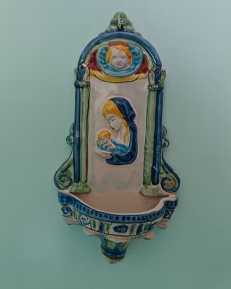 Aquasantiera da Parete Ceramica Caltagirone